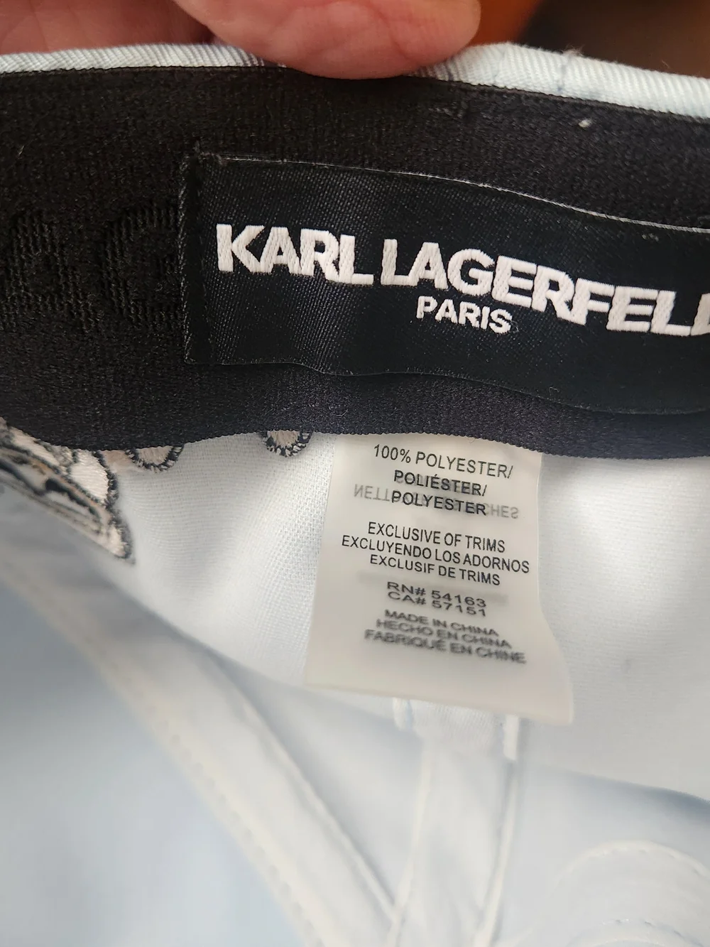 Karl Lagerfeld Adult Pale Blue Baseball Cap With Embroidered Characters